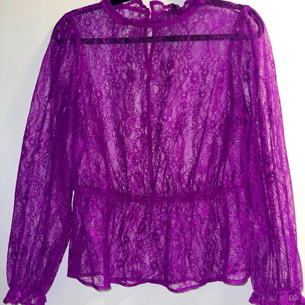 Banana Republic Fuchsia Lace Blouse
